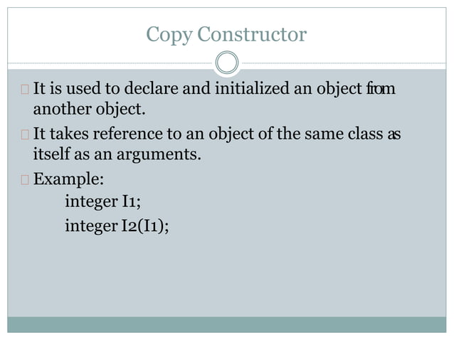 Constructor in c++ | PPTX | Programming Languages | Computing