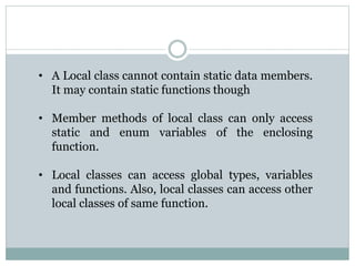 Local Class Constructor in c++ | PPTX