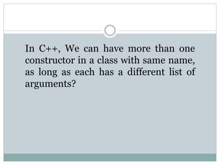 Constructor in c++ | PPTX