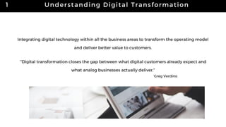 Integrating digital technology within all the business areas to transform the operating model
and deliver better value to ...