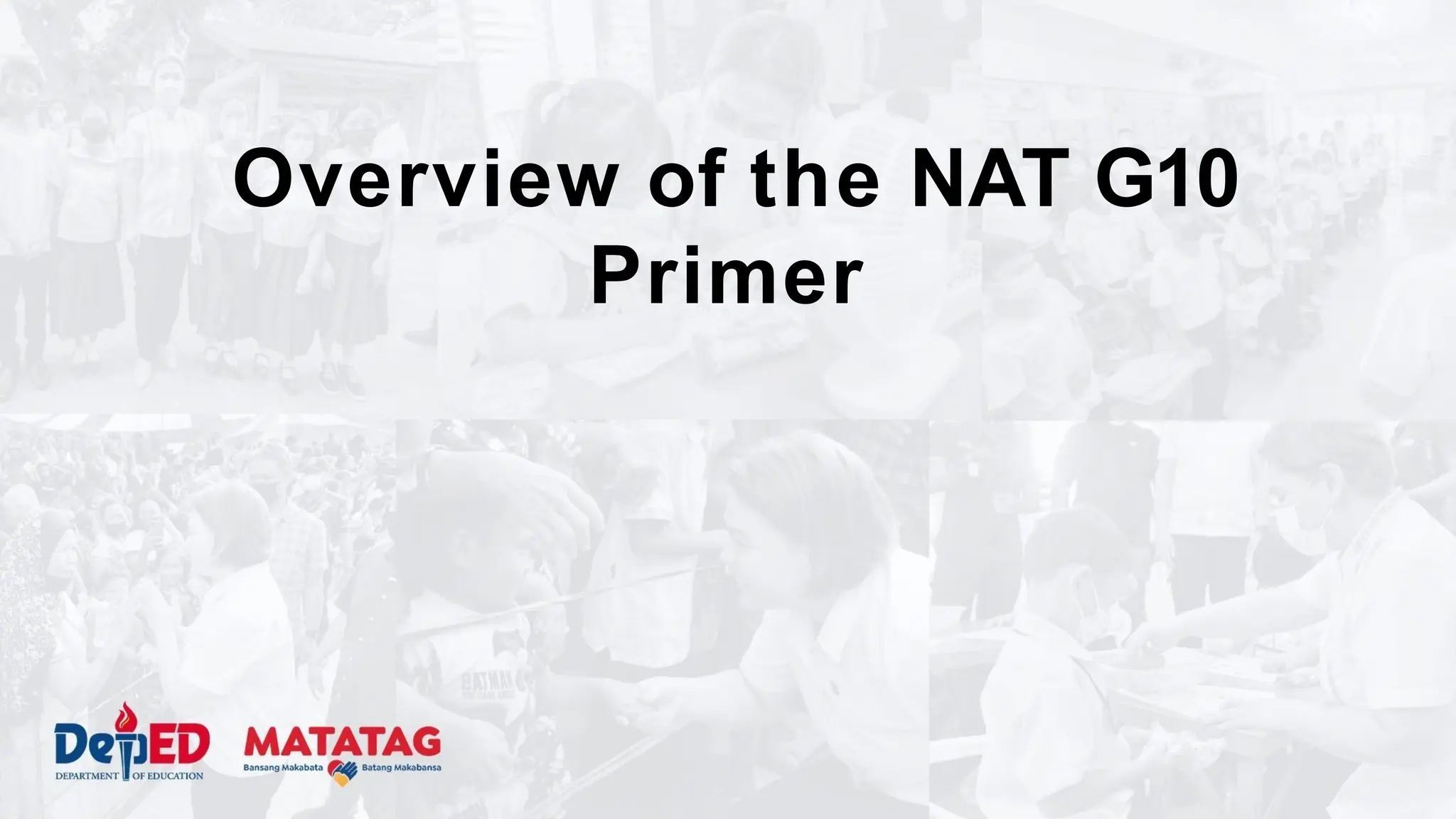 Overview of the NAT G10
Primer
 