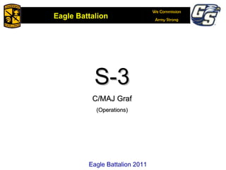 S-3 C/MAJ Graf (Operations) ‏ Eagle Battalion 2010 Eagle Battalion 2011 