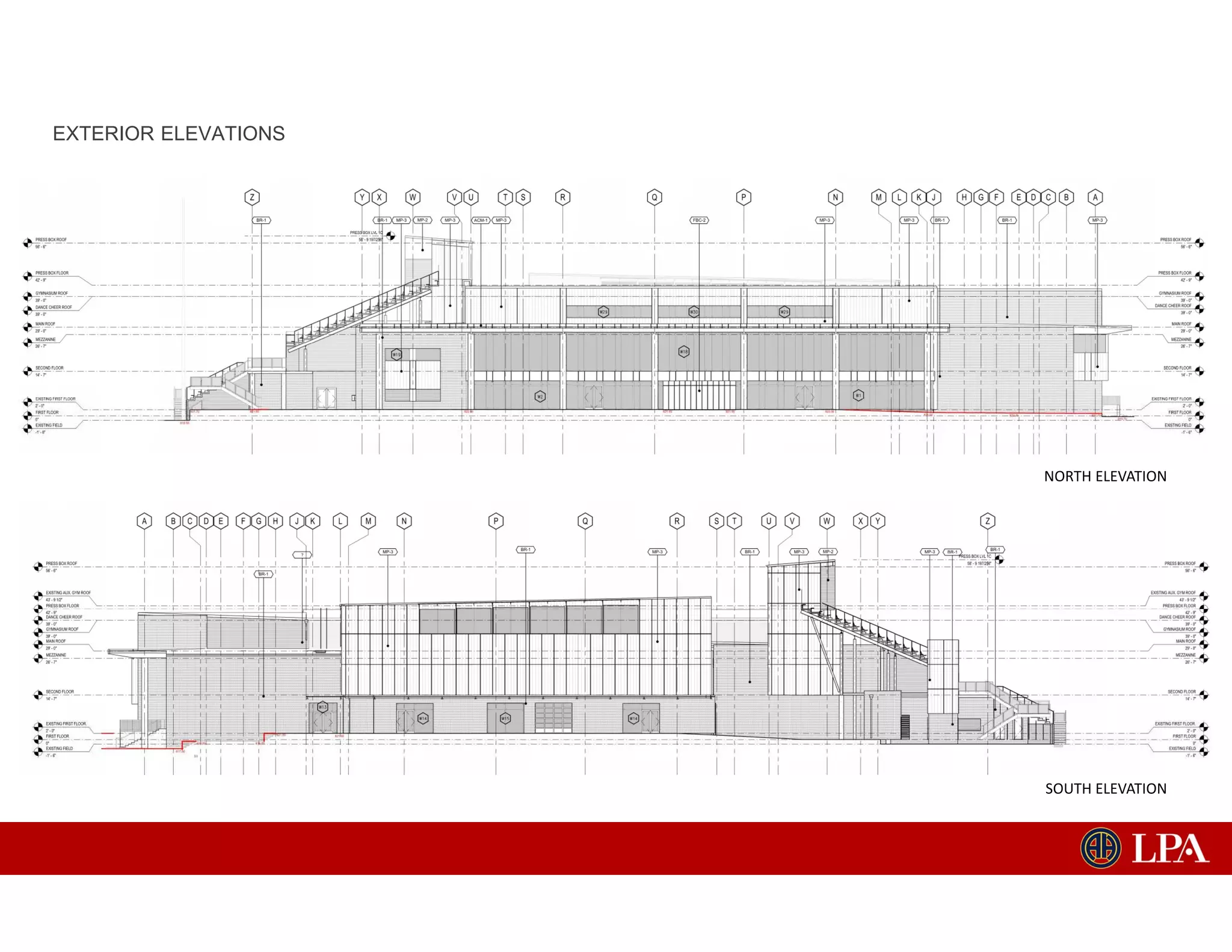 EXTERIOR ELEVATIONS
SOUTH ELEVATION
NORTH ELEVATION
 