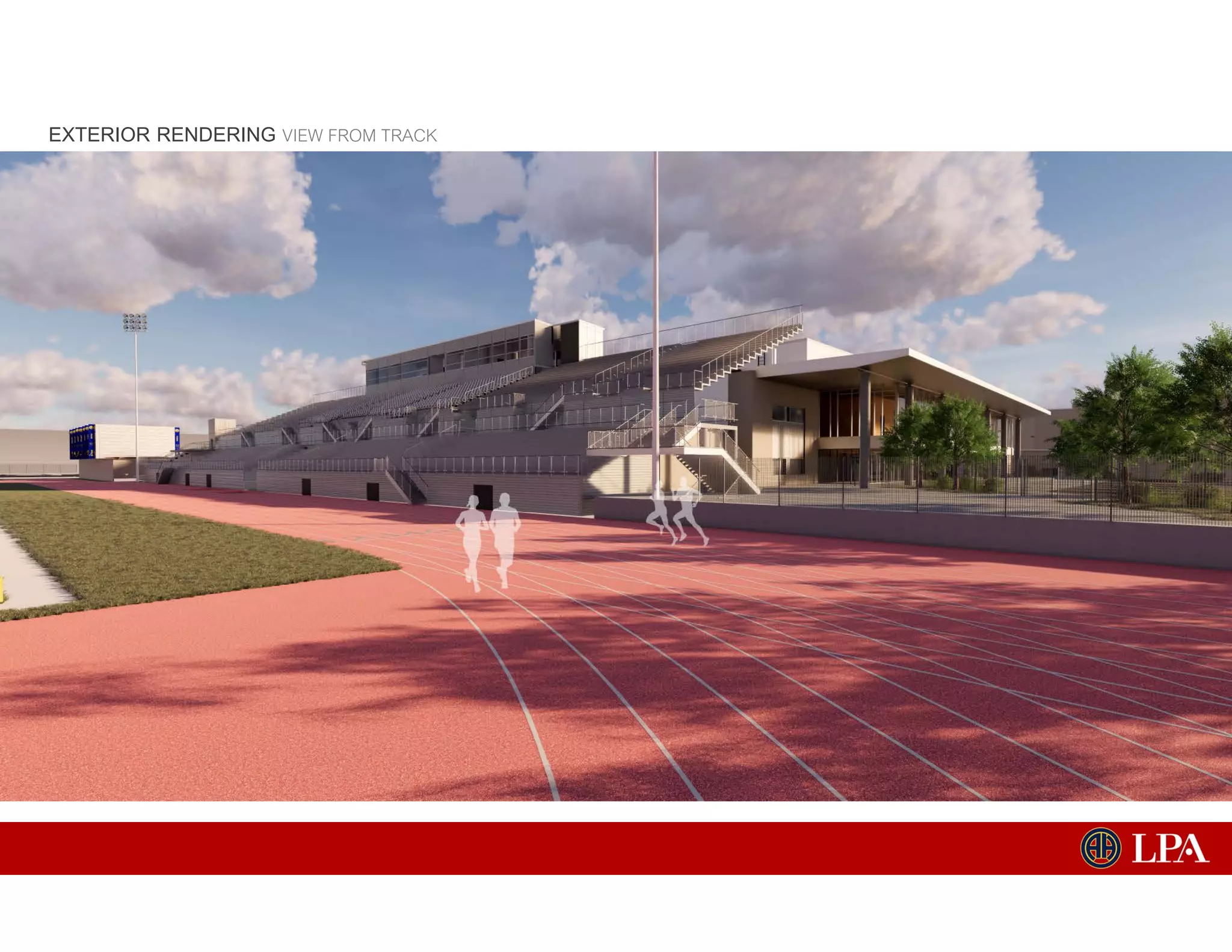 EXTERIOR RENDERING VIEW FROM TRACK
 