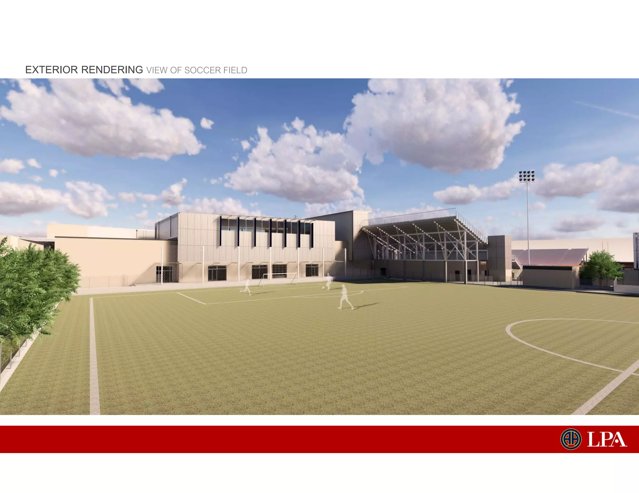 EXTERIOR RENDERING VIEW OF SOCCER FIELD
 