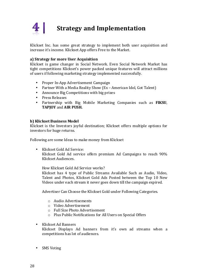 social network business plan