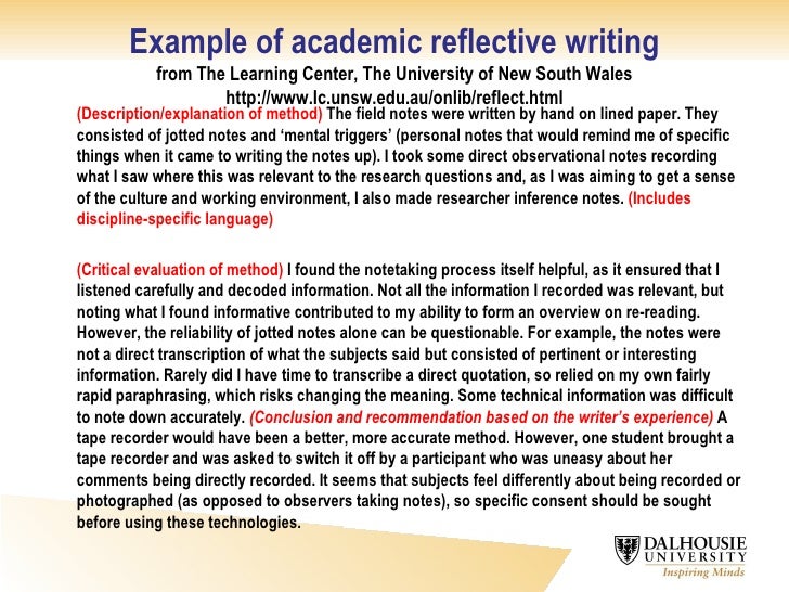 Reflective essay writing