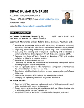 Senior Mechanical Engineer (Maintenance). | PDF