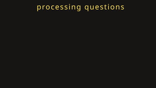CAN A
TECHNOLOGY BE
USEFUL BUT STILL
BECOME UNSAFE
WHEN USED
IMPROPERLY?
processing questions
 