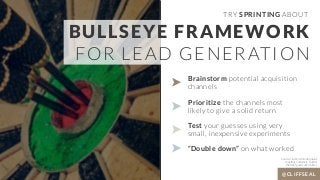 @CLIFFSEAL
TRY SPRINTING ABOUT
BULLSEYE FRAMEWORK
FOR LEAD GENERATION
Prioritize the channels most
likely to give a solid ...