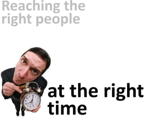 Reaching the
right people
at the right
time
 