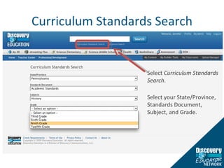 Curriculum Standards Search Select  Curriculum Standards Search . Select your State/Province, Standards Document, Subject, and Grade. 