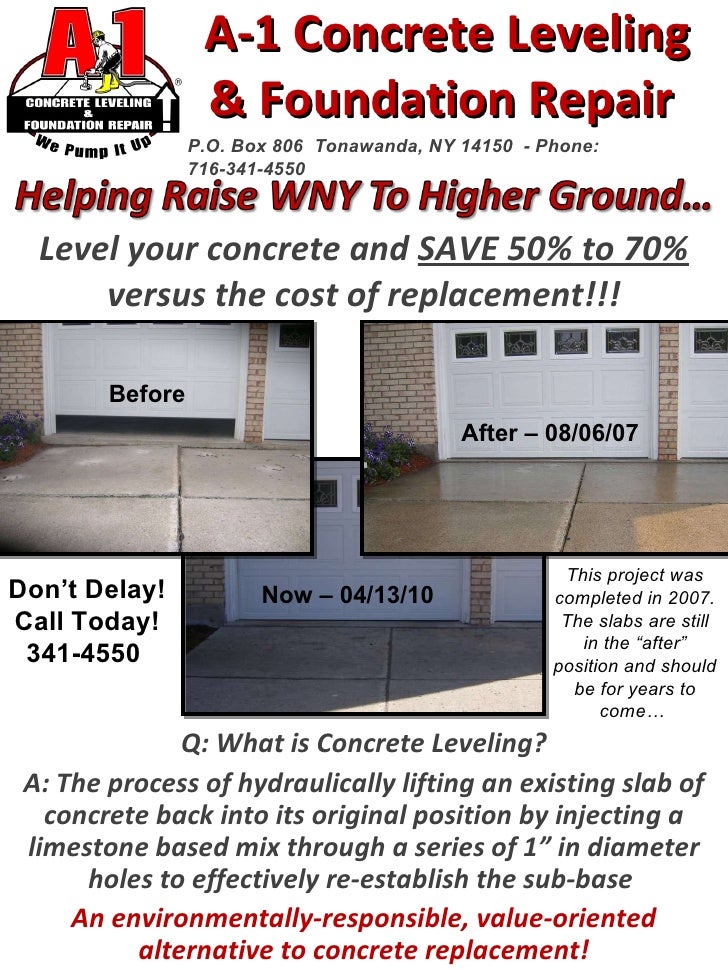 a 1 concrete leveling western new york division buffalo ny drivewa concrete companies flyer