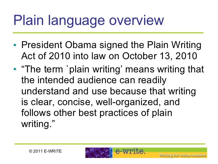 Plain Writing Examples Plain Writing Act | Using plain language when you write – OHYE