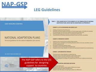 LEG Guidelines
The NAP-GSP refers to the LEG
guidelines for designing
support to countries
 