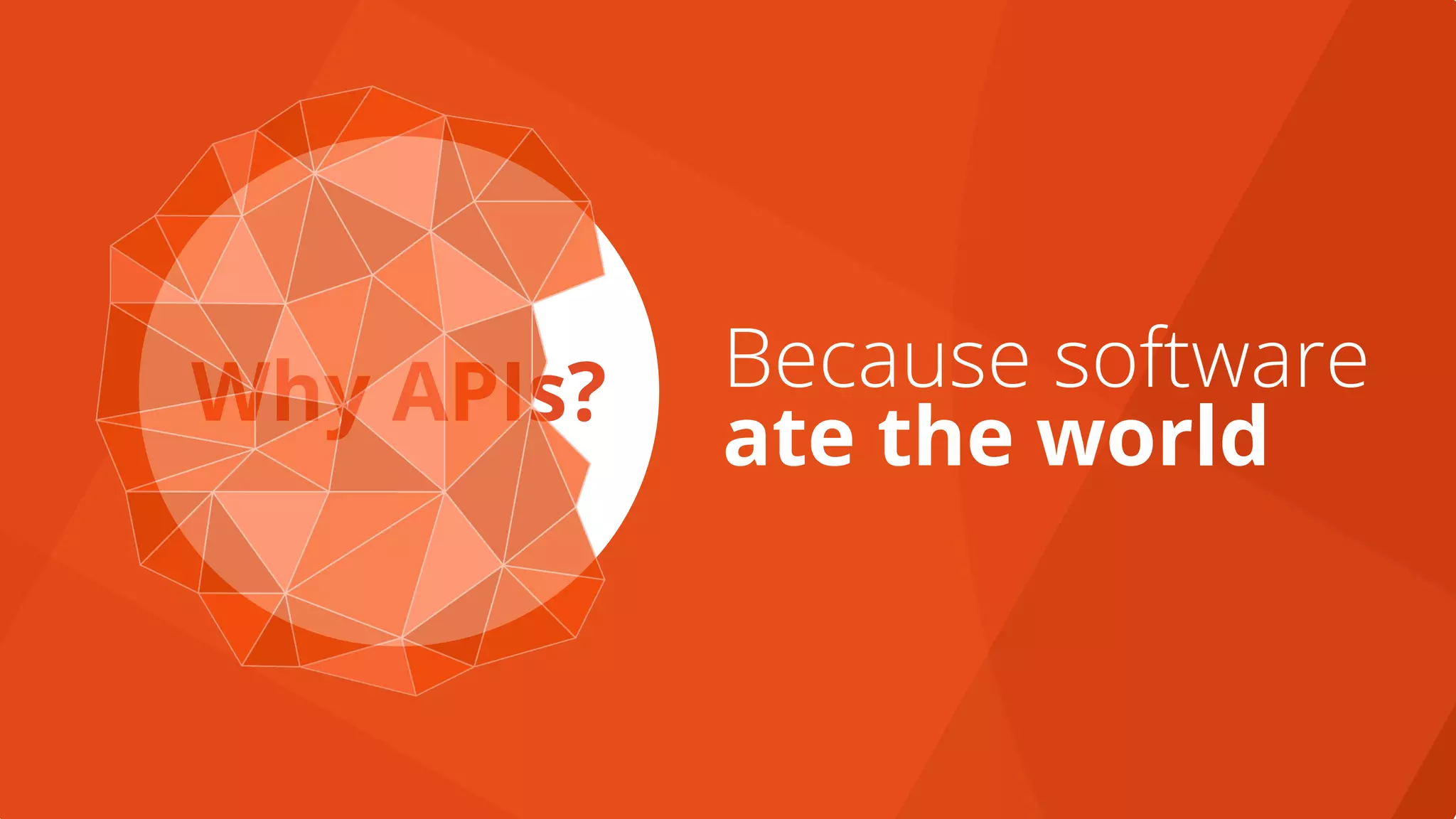 Because software
ate the world
Why APIs?
 