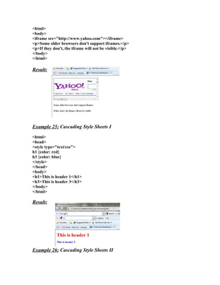 Updated html programs | DOC
