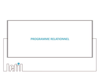 PROGRAMME RELATIONNEL
 