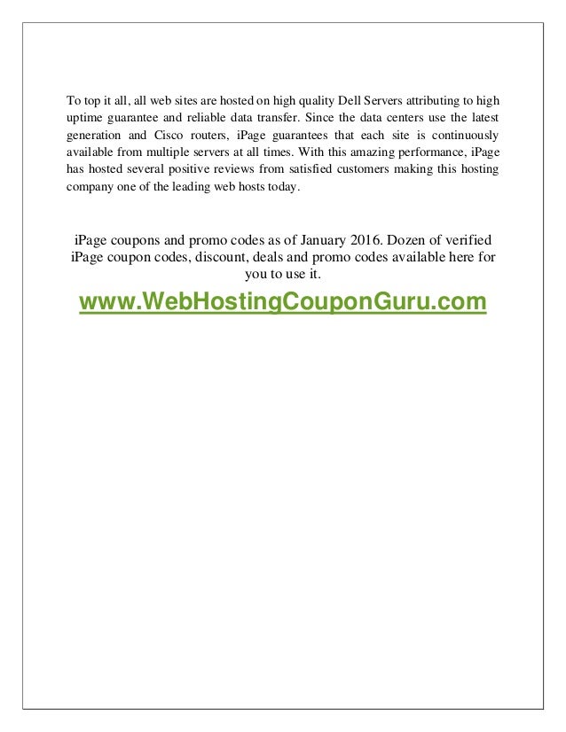 ipage coupon codes special