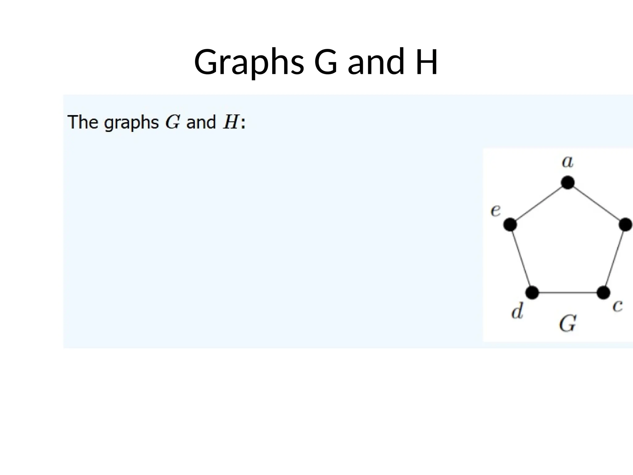 Graphs G and H
 