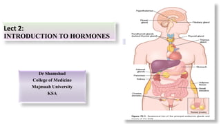 Lect 2:
INTRODUCTION TO HORMONES
Dr Shamshad
College of Medicine
Majmaah University
KSA
 