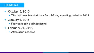Updated Meaningful Use And Attestation Webinar