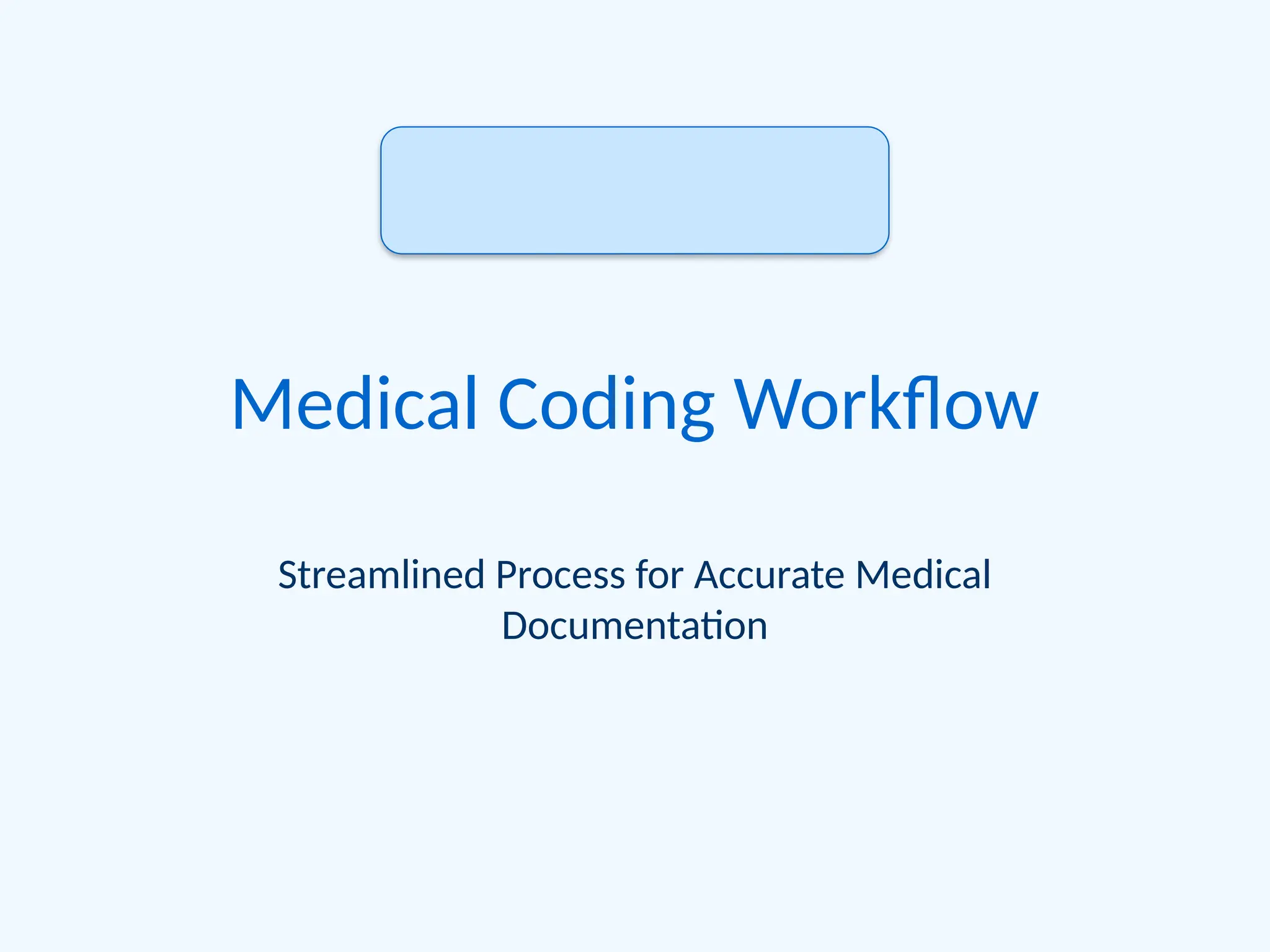 Medical Coding Workflow
Streamlined Process for Accurate Medical
Documentation
 
