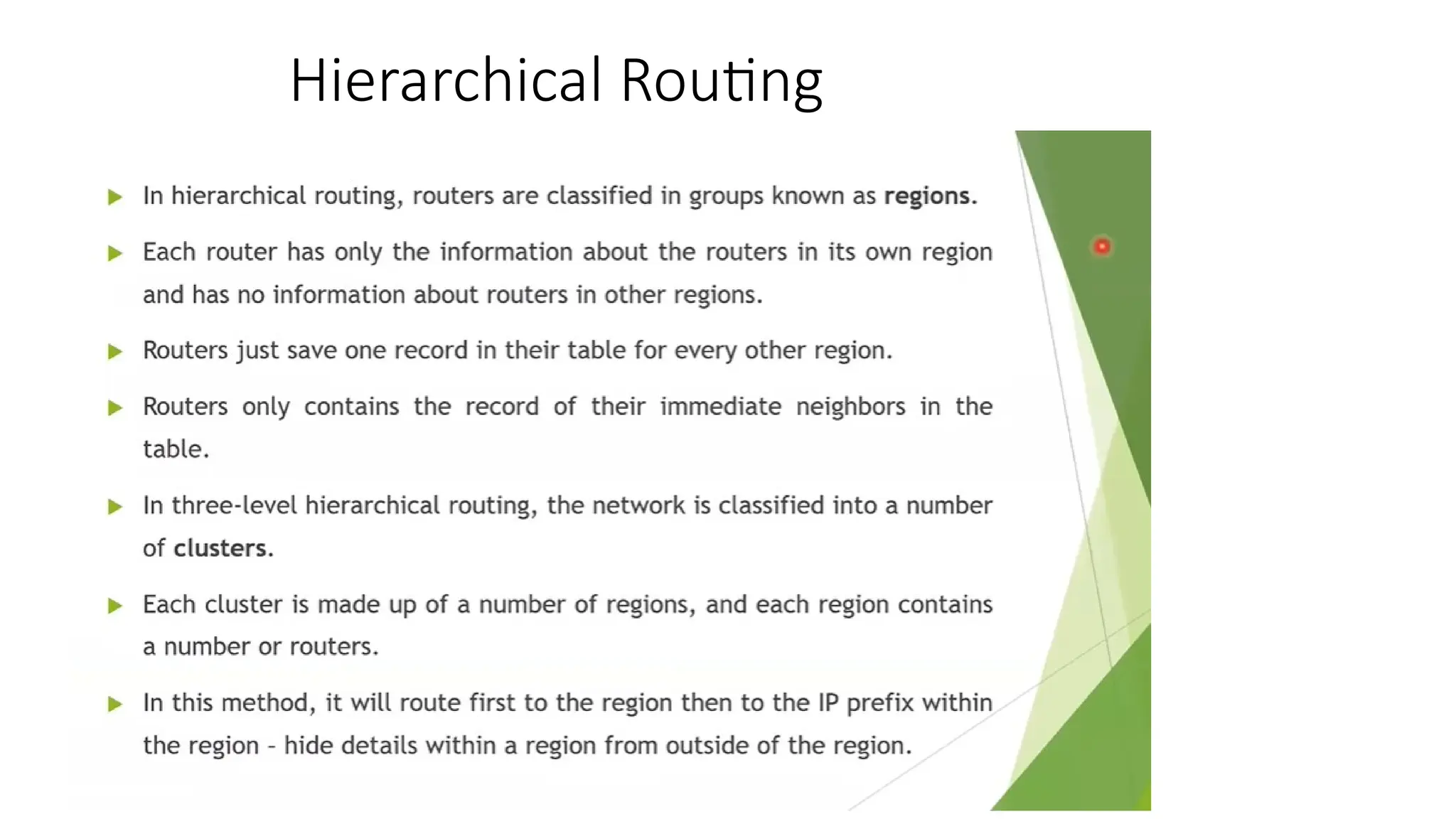 Hierarchical Routing
 