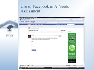 Use of Facebook in A Needs Assessment 