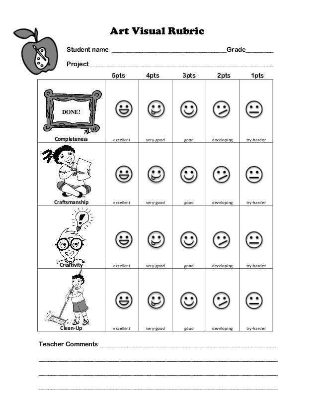 Visual Non Reader Rubric for Visual Arts Visual Non Reader Rubric for Visual Arts