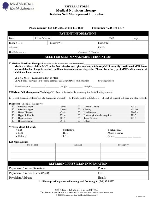 referral form dsme 5 13 13 michigan healthcare referral form