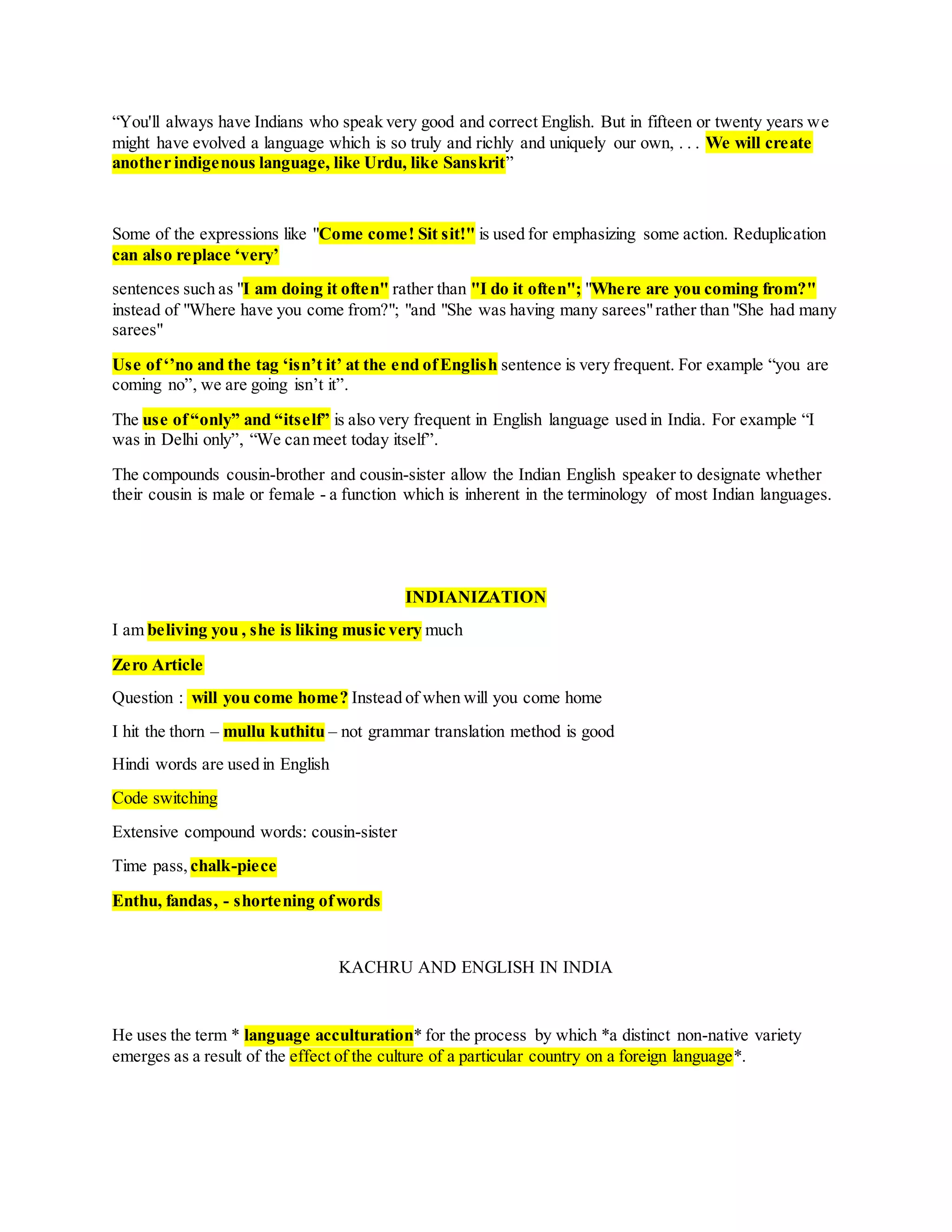 ENGLISH IN INDIA 2 | DOCX