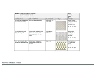 12
Keramika Schedule - Finishes
 