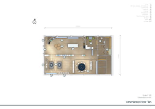 Dimensioned Floor Plan
Scale 1:100
Dimensions in mm
2
1
2
3
5
6
2 2
8
9
10
11
1 /
2 /
3 /
4 /
5 /
6 /
7 /
8 /
9 /
10 /
11 /
Entry
Window displays - showpieces
Latest stock
Ceramics
Counter
Showpieces
Glassware
‘Paint Your Own’ area
Kitchen
Toilets
Storage
4
7
N
5
10,800
18,030
 