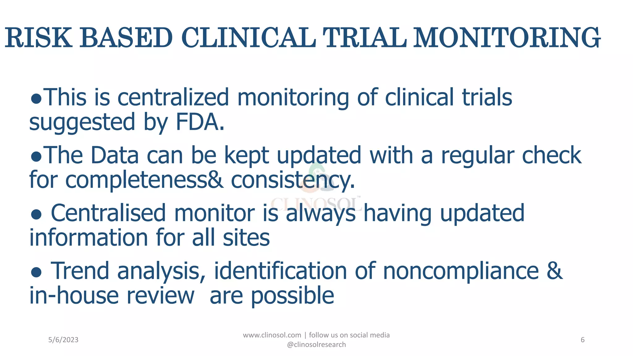 Advance Monitoring in Clinical Trials. | PPTX