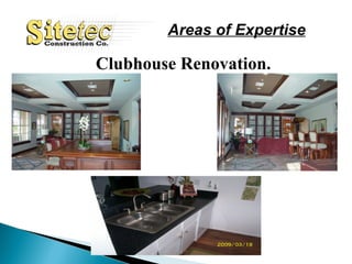 Areas of Expertise Clubhouse Renovation. 