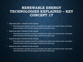 Comprehensive Guide to Renewable Energy Technologies Explained | PPTX