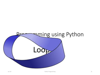 Programming using Python
Loops
Jan-24 Python Programming 31
 
