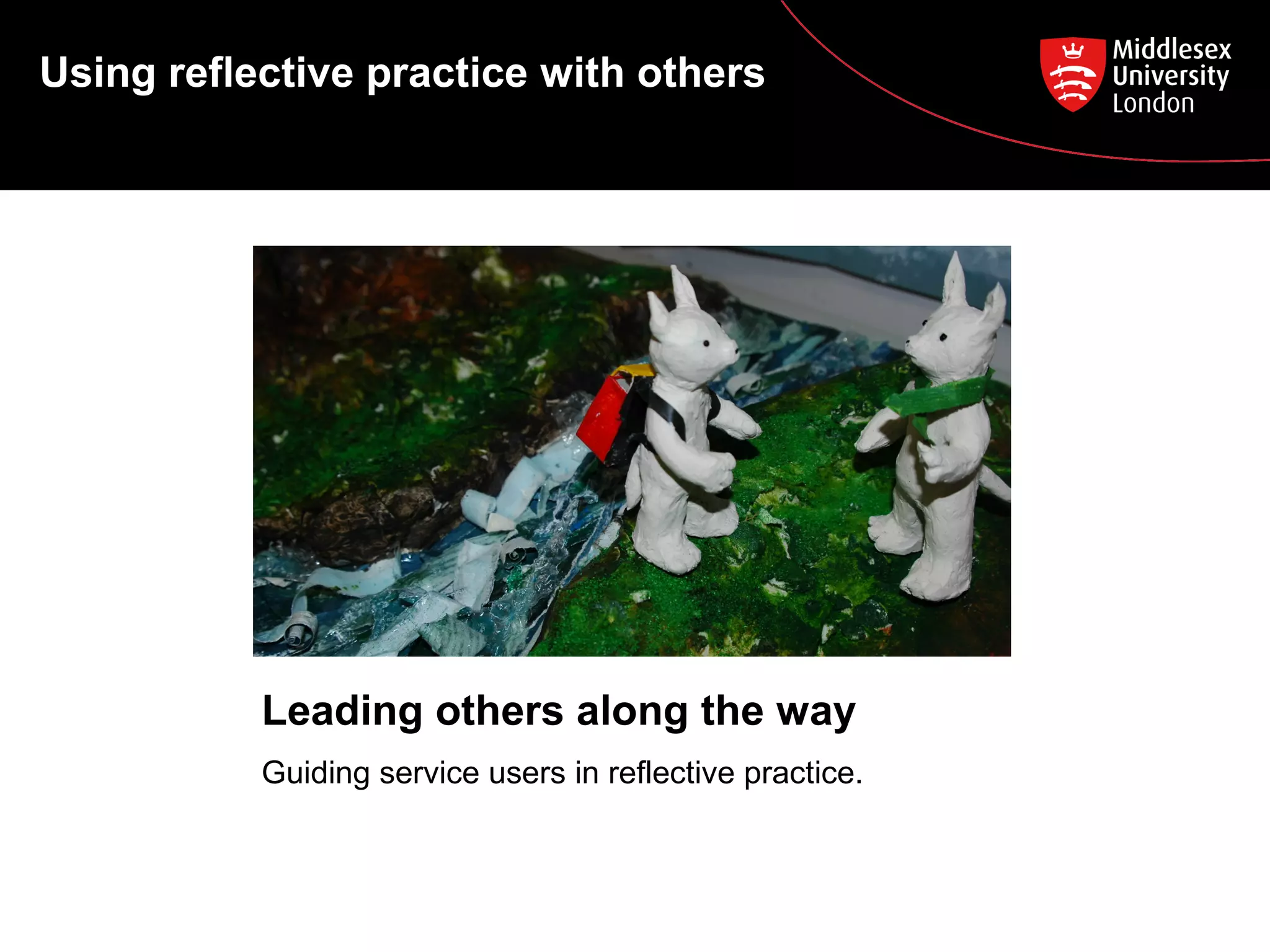 Using reflective practice with others
Leading others along the way
Guiding service users in reflective practice.
 