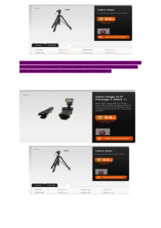 This tripod is what I’ve found and think it will be suitable for us. It’s also in our price range as it’s only
£7.50 if to hire for the weekend. The tripod together with the camera is still cheaper than the first
option. However the first camera I looked at is bigger and has more options.
 