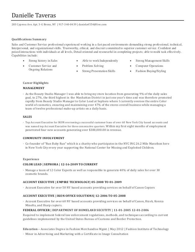 sephora resume resume ideas