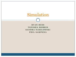 Ryan Hess Tonisha Morris Sandra Nasilowski Phil Sampona Simulation 
