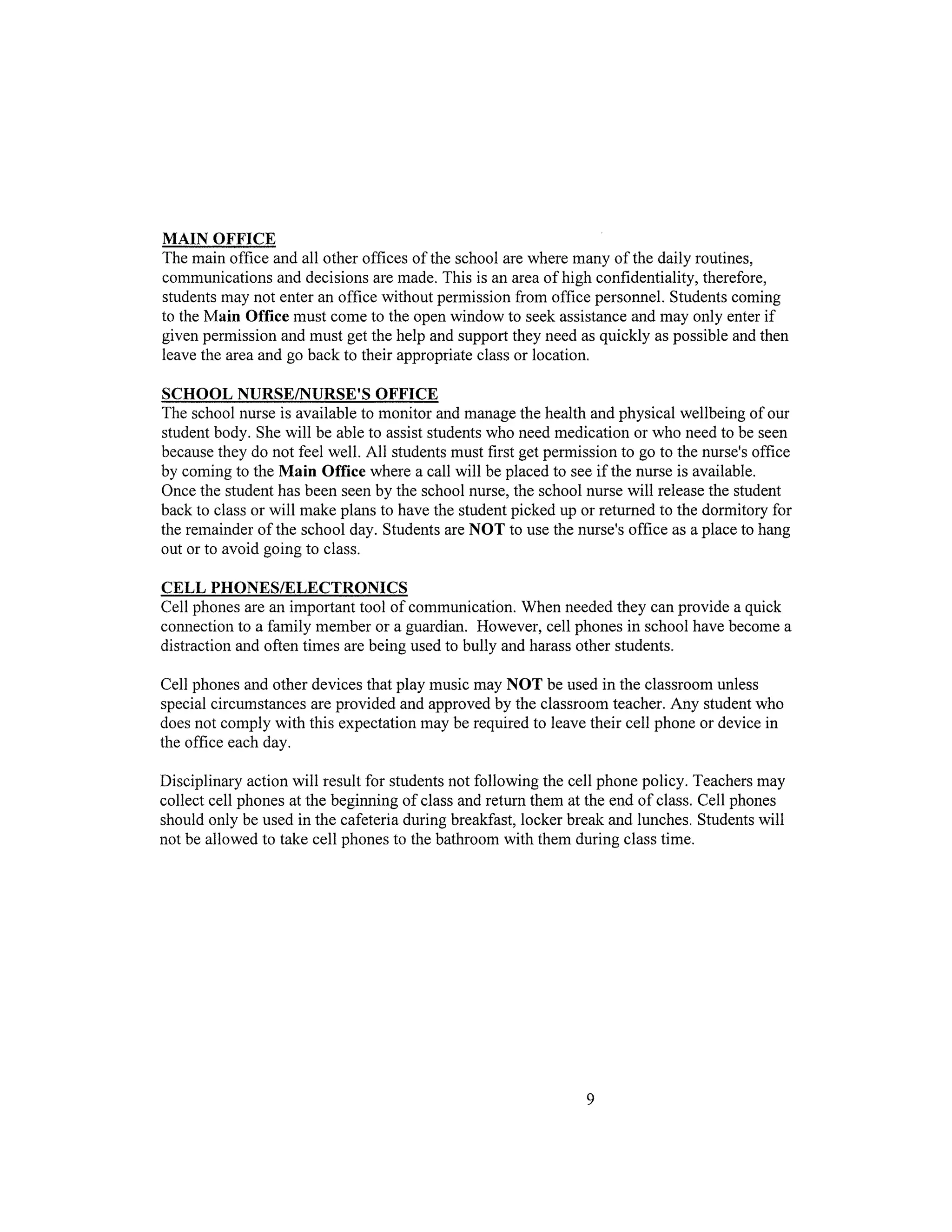 Updated Student Handbook