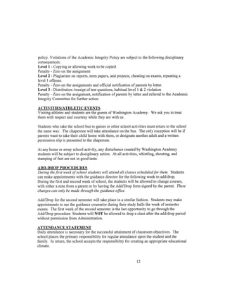 Updated Student Handbook