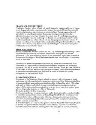 Updated Student Handbook