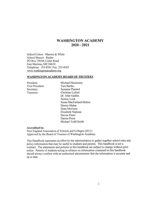 Updated Student Handbook