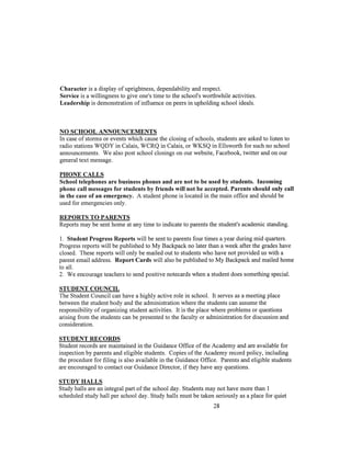 Updated Student Handbook