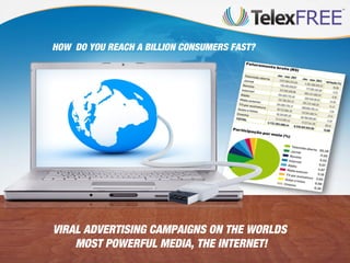 HOW DO YOU REACH A BILLION CONSUMERS FAST?

VIRAL ADVERTISING CAMPAIGNS ON THE WORLDS
MOST POWERFUL MEDIA, THE INTERNET!

 