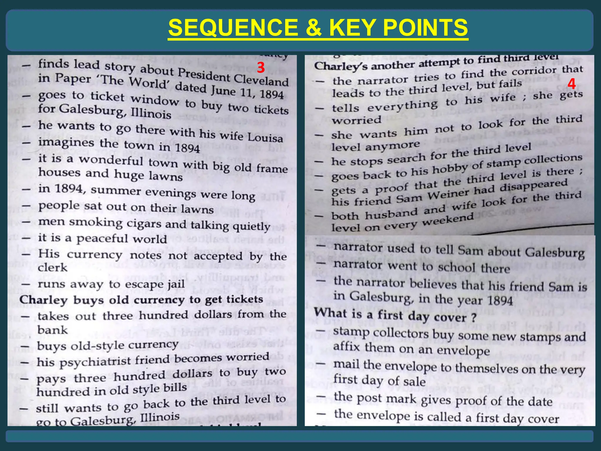 SEQUENCE & KEY POINTS
3
4
 