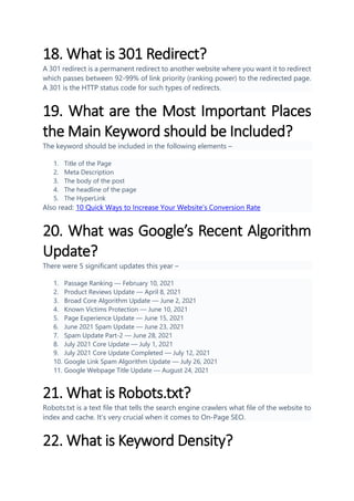 [Updated] top 60 seo interview questions and answers for 2021 | PDF